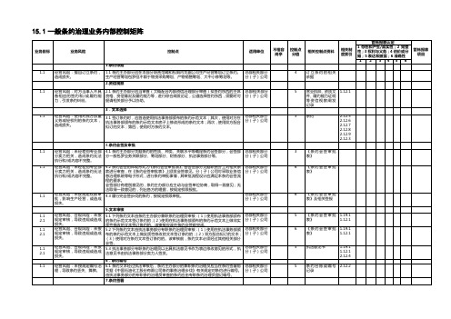 15.1一般合同管理业务控制矩阵