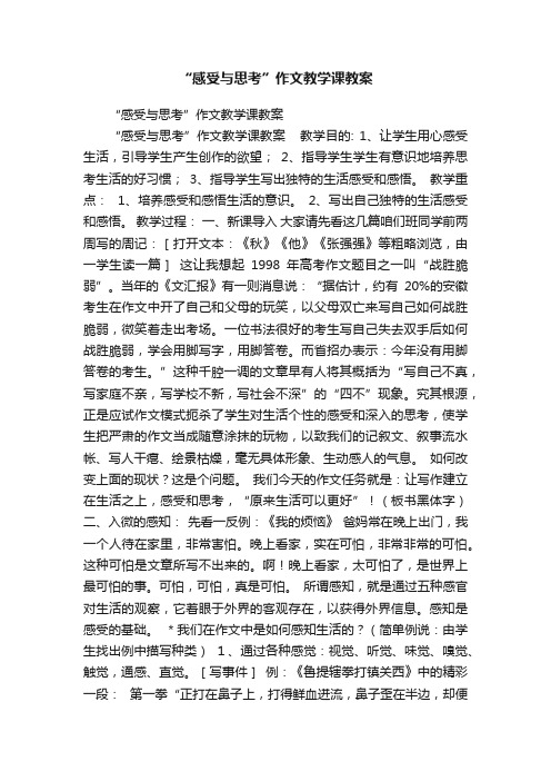 “感受与思考”作文教学课教案