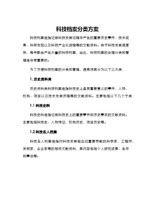 科技档案分类方案