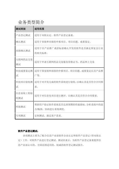 业务类型简介