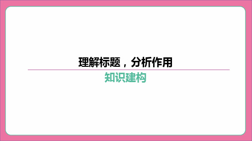 理解标题,分析作用-2024年中考语文专题复习课件