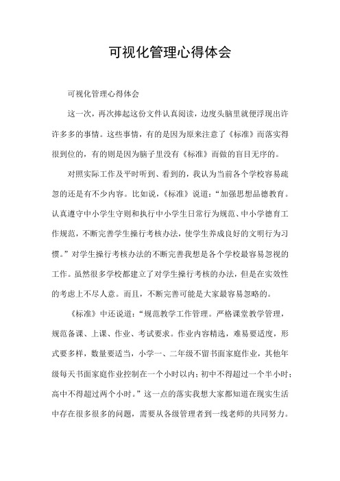 可视化管理心得体会