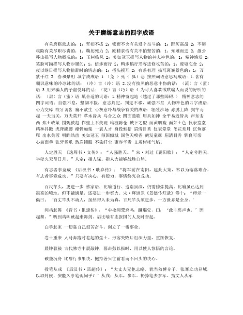 关于磨练意志的四字成语