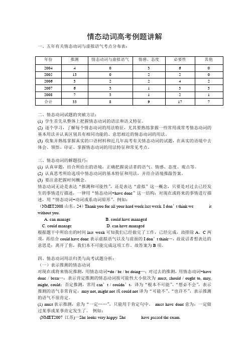 情态动词高考例题讲解