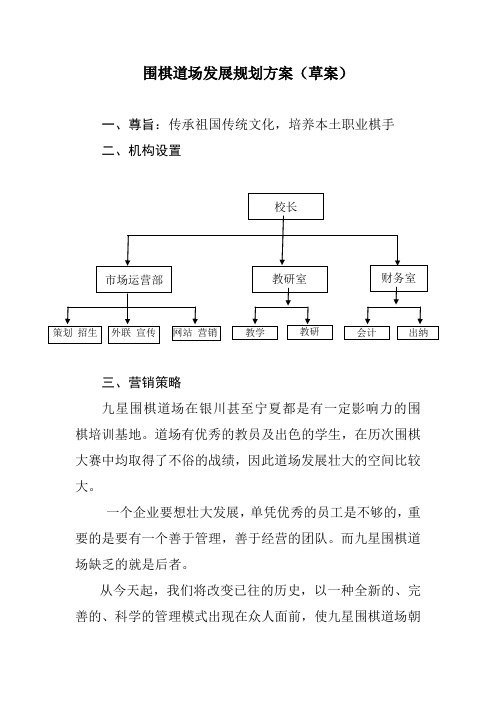 围棋道场发展规划方案