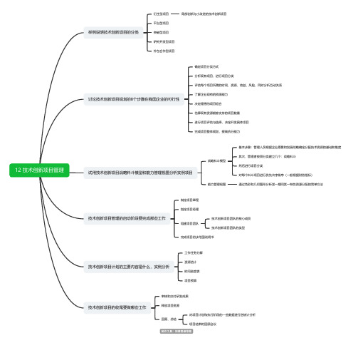 技术创新管理第12章技术创新项目管理思维导图脑图
