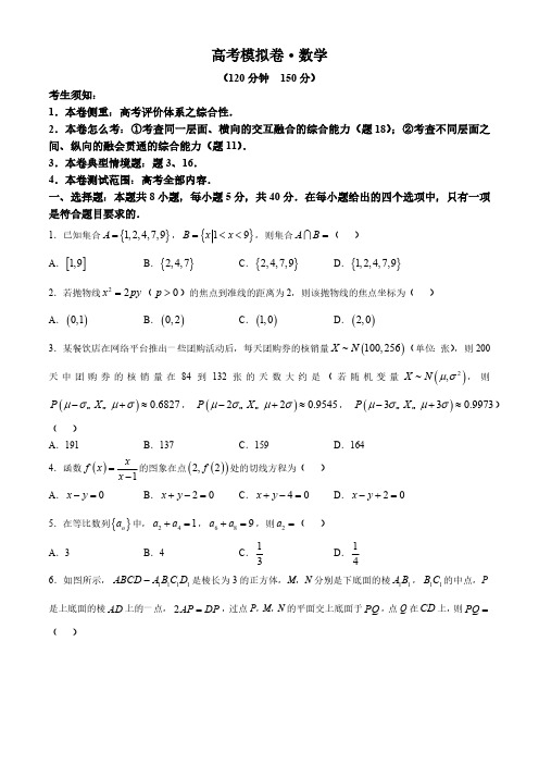 甘肃省白银市靖远县第二中学2024-2025学年高三上学期11月期中考试数学试题(含解析)