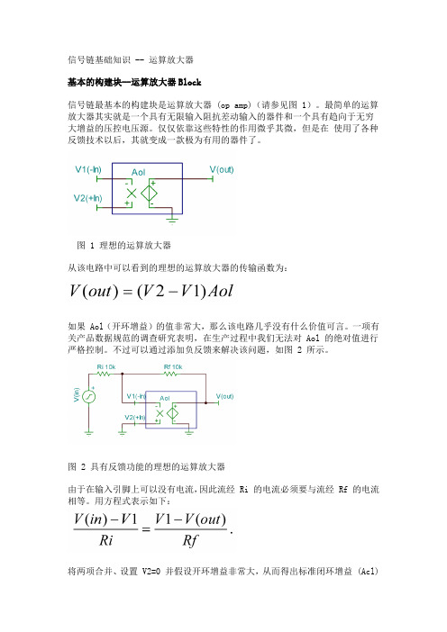 运算放大器——信号链基础知识