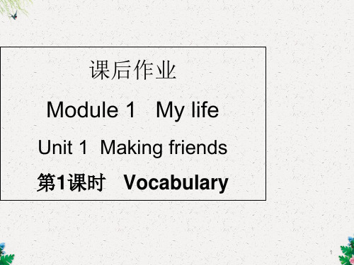 牛津深圳版七年级英语上册课件：课后作业 Module 1  Unit1(共46张PPT)