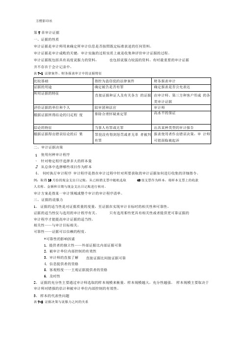 审计学第七章审计证据