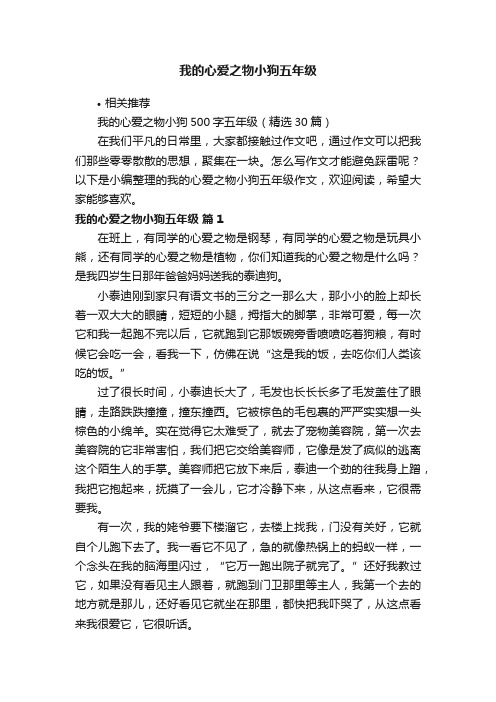 我的心爱之物小狗五年级