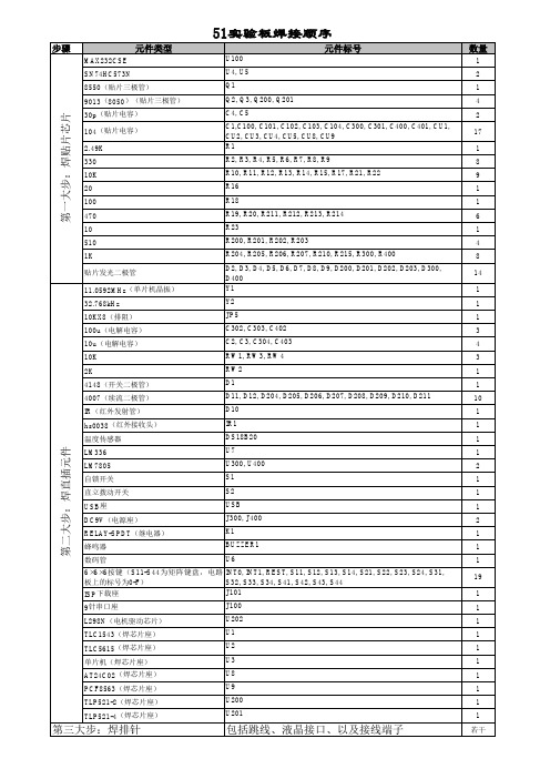 51单片机开发板焊接顺序