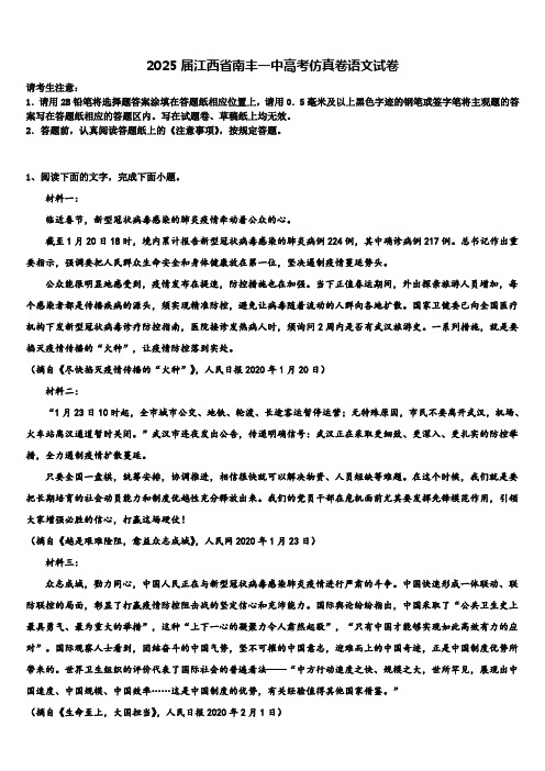 2025届江西省南丰一中高考仿真卷语文试卷含解析