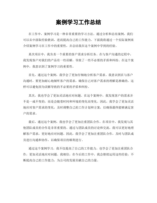 案例学习工作总结