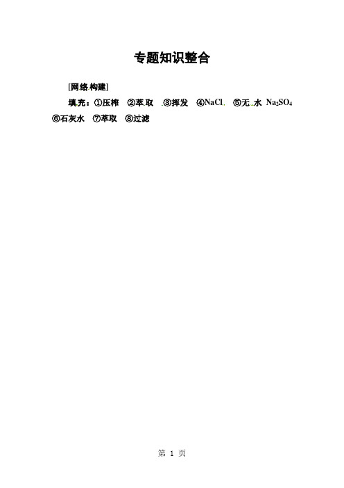 人教版高中生物选修一练习:专题6知识整合-学习文档