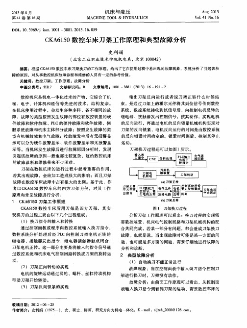 CKA6150数控车床刀架工作原理和典型故障分析