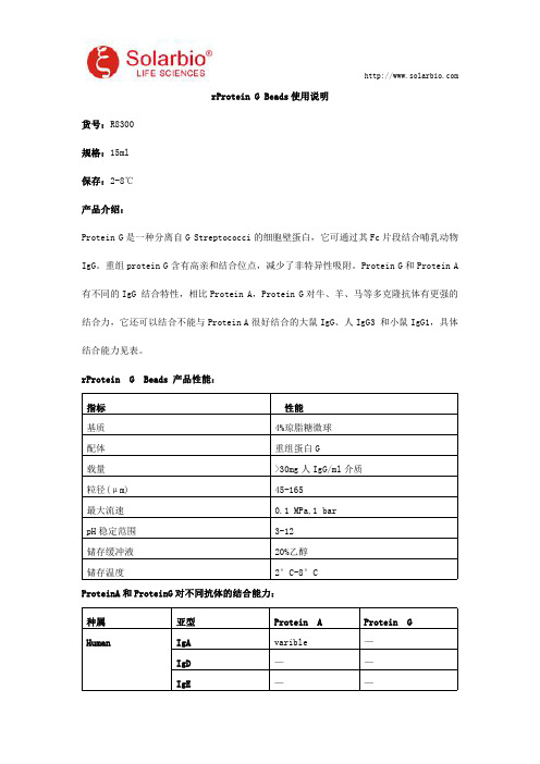 rProtein G Beads使用说明