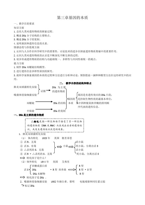 高中生物第三章基因的本质教案 新课标 人教版 必修2