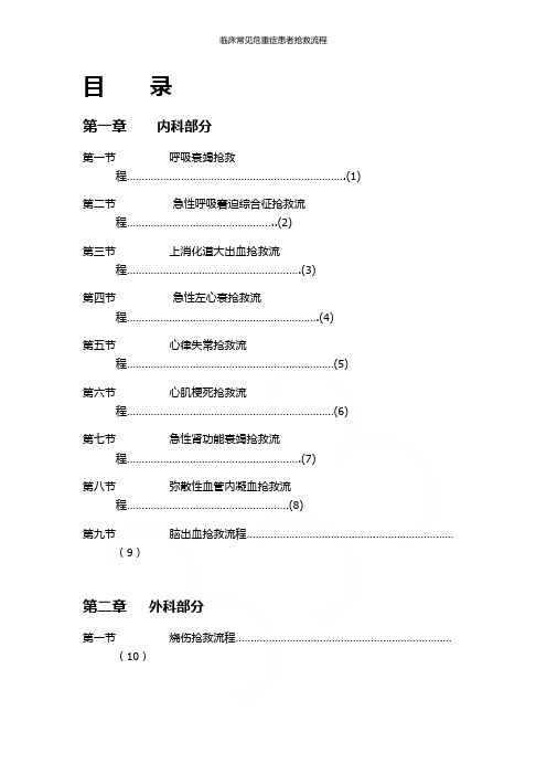 临床常见危重症患者抢救流程