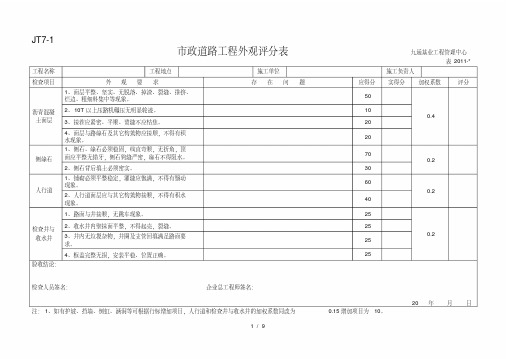 地方市政工程外观评分表(20201107013239)