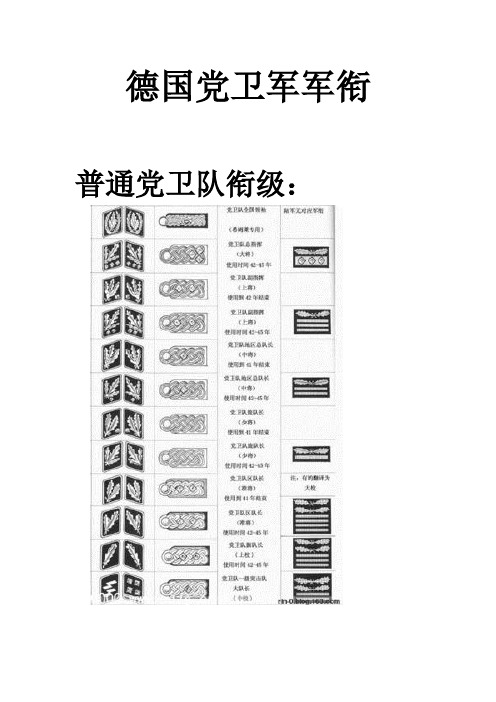 二战德国党卫军军衔标志