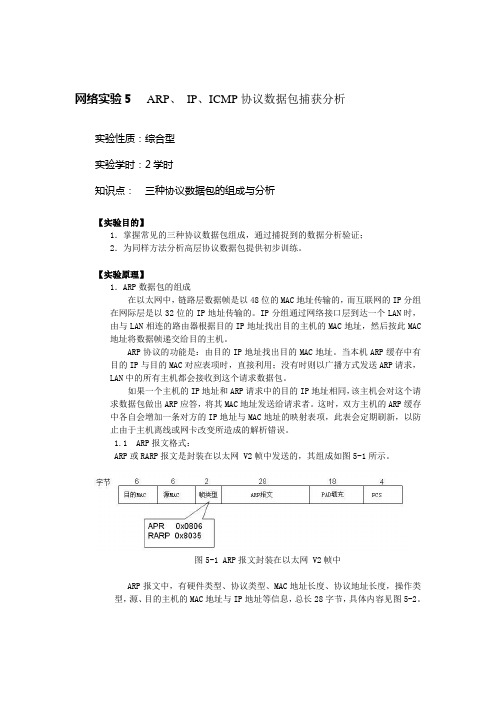 网络实验5ARP_IP_ICMP数据包捕获分析