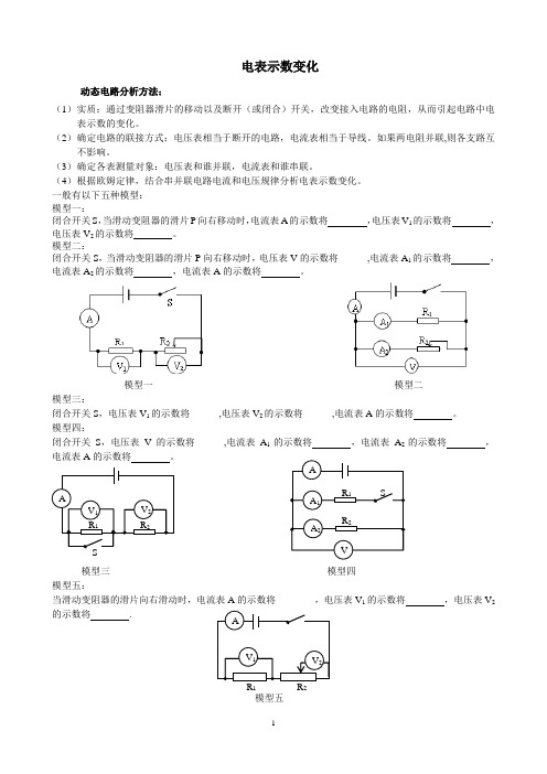 电表示数的变化