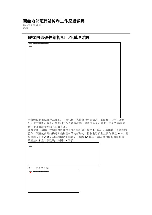 硬盘内部硬件结构和工作原理详解