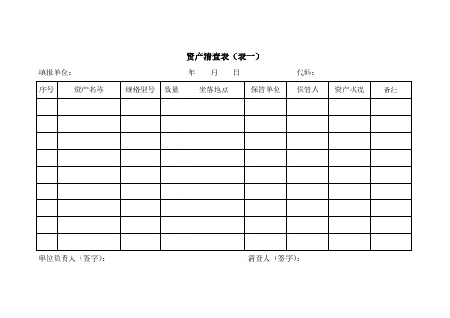 资产清查表