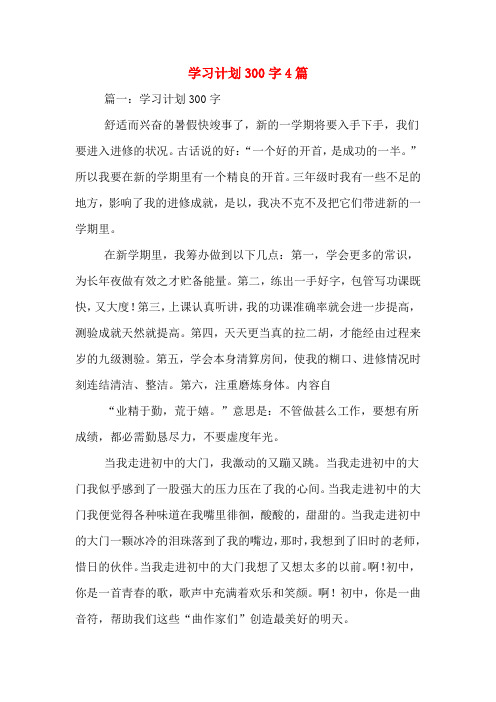 学习计划300字4篇