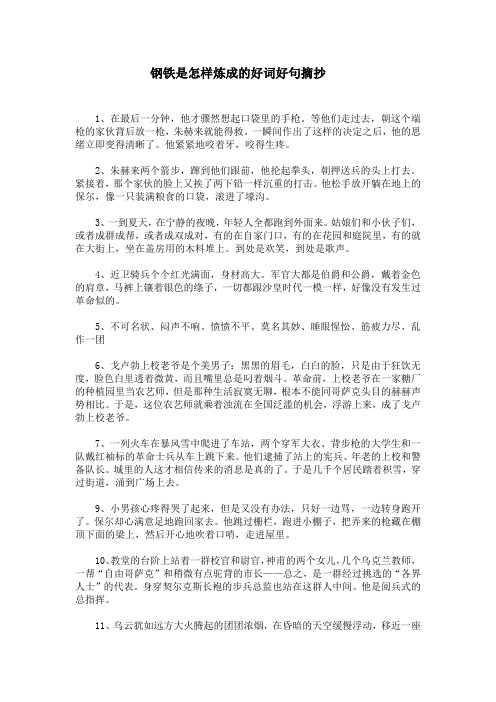 《钢铁是怎样炼成的》：摘抄和做笔记