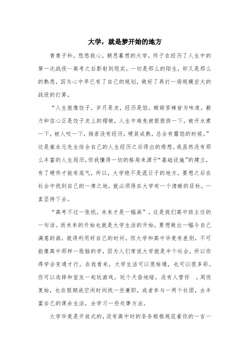 大学,就是我梦开始的地方