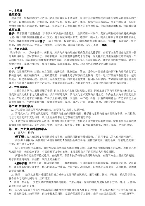 家具史复习重点整理