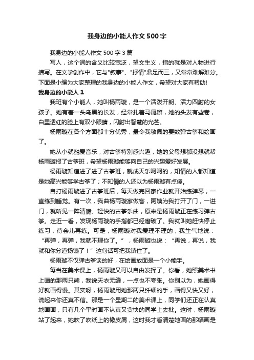 我身边的小能人作文500字3篇