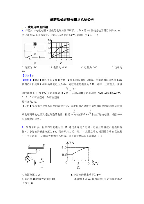 最新欧姆定律知识点总结经典