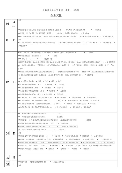 上海开大企业文化网上作业答案