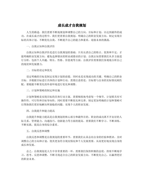 成长成才自我规划