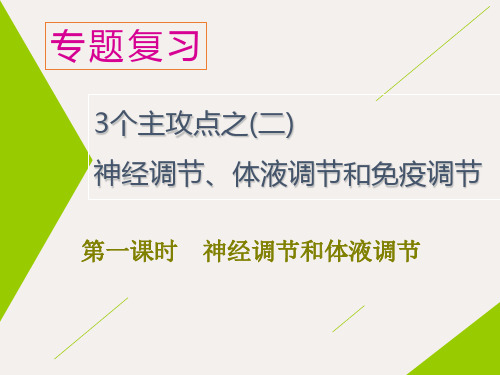 (江苏)高考生物二轮复习 专题四 调节(二) 第一课时 神经调节和体液调节课件