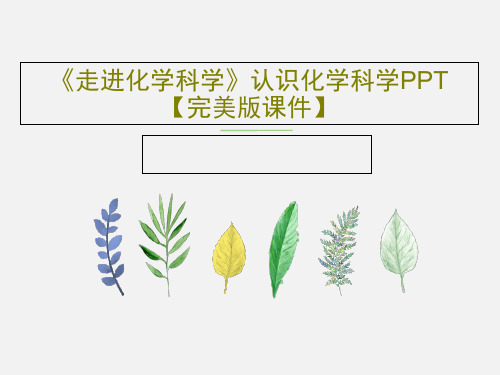 《走进化学科学》认识化学科学PPT【完美版课件】共34页文档