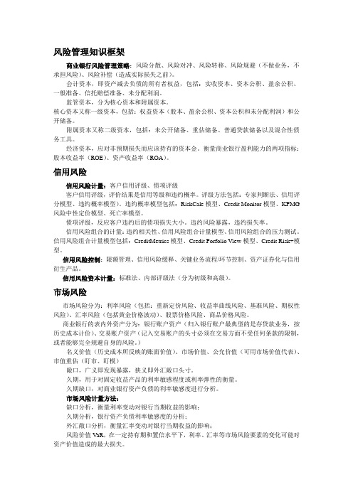 风险管理知识点汇总