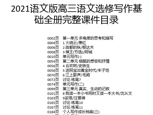 2021语文版高三语文选修写作基础全册完整课件