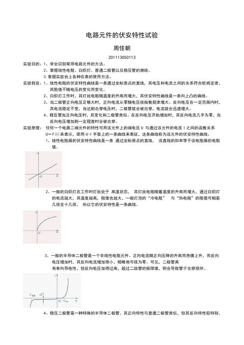 1、电路元件的伏安特性曲线