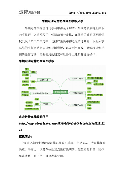 牛顿运动定律思维导图模板分享--迅捷思维导图