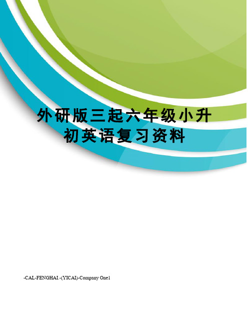 外研版三起六年级小升初英语复习资料