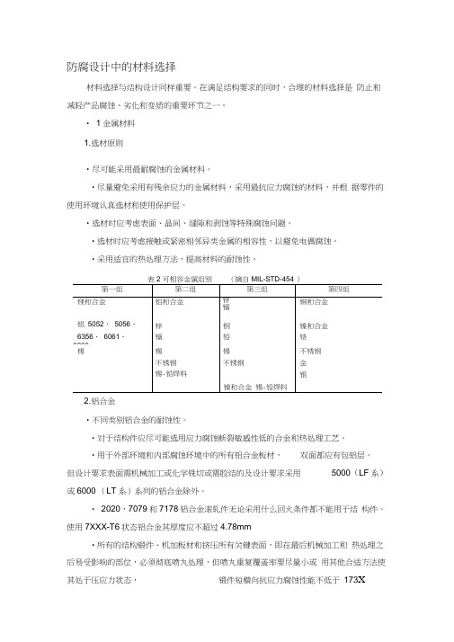 防腐设计中的材料选择