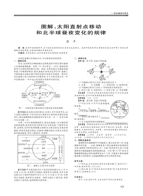 图解：太阳直射点移动和北半球昼夜变化的规律