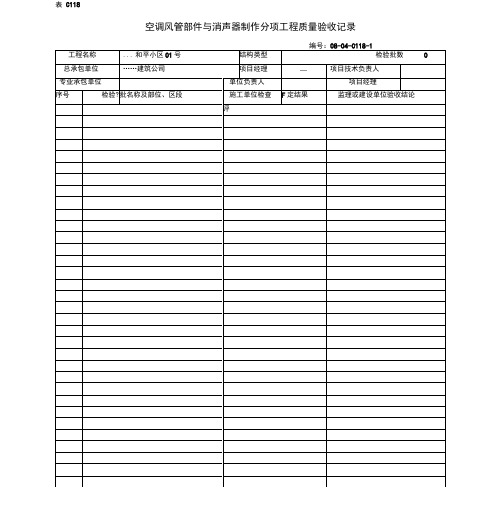 空调风管部件与消声器制作分项工程质量验收记录