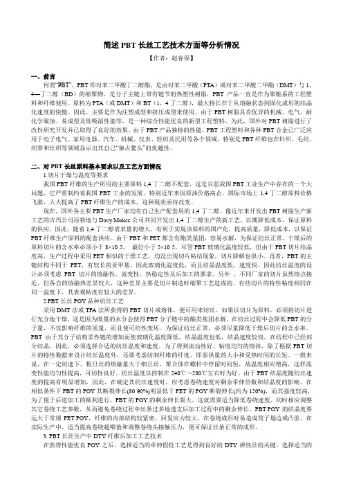 简述PBT长丝工艺技术方面等分析情况