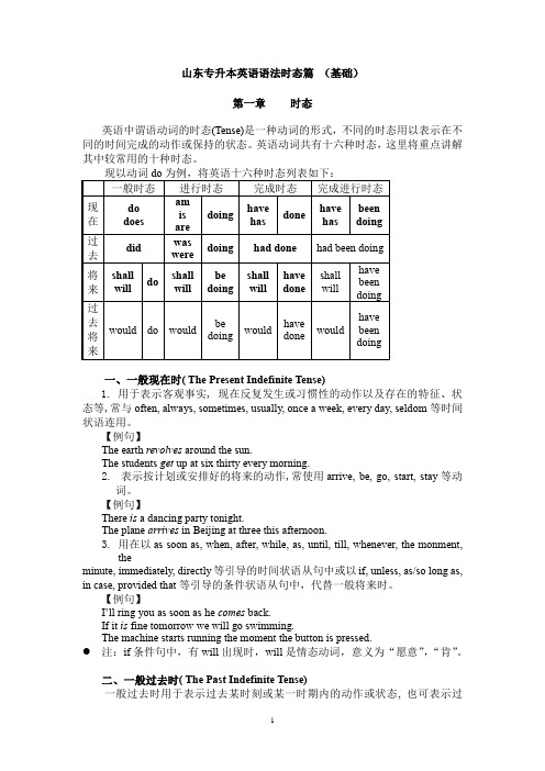 2020年山东专升本英语语法时态篇