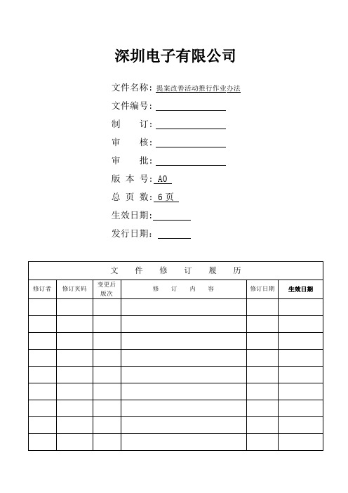 提案改善活动推行作业办法